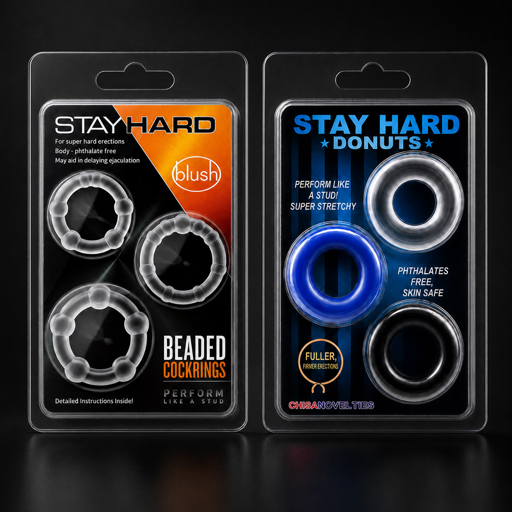 ภาพรวมสินค้า Stay Hard แบบปุ่มนูนและแบบผิวเรียบ