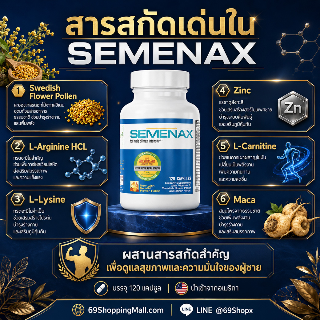 ส่วนผสมสำคัญใน Semenax เพื่อดูแลสุขภาพและความมั่นใจของผู้ชาย