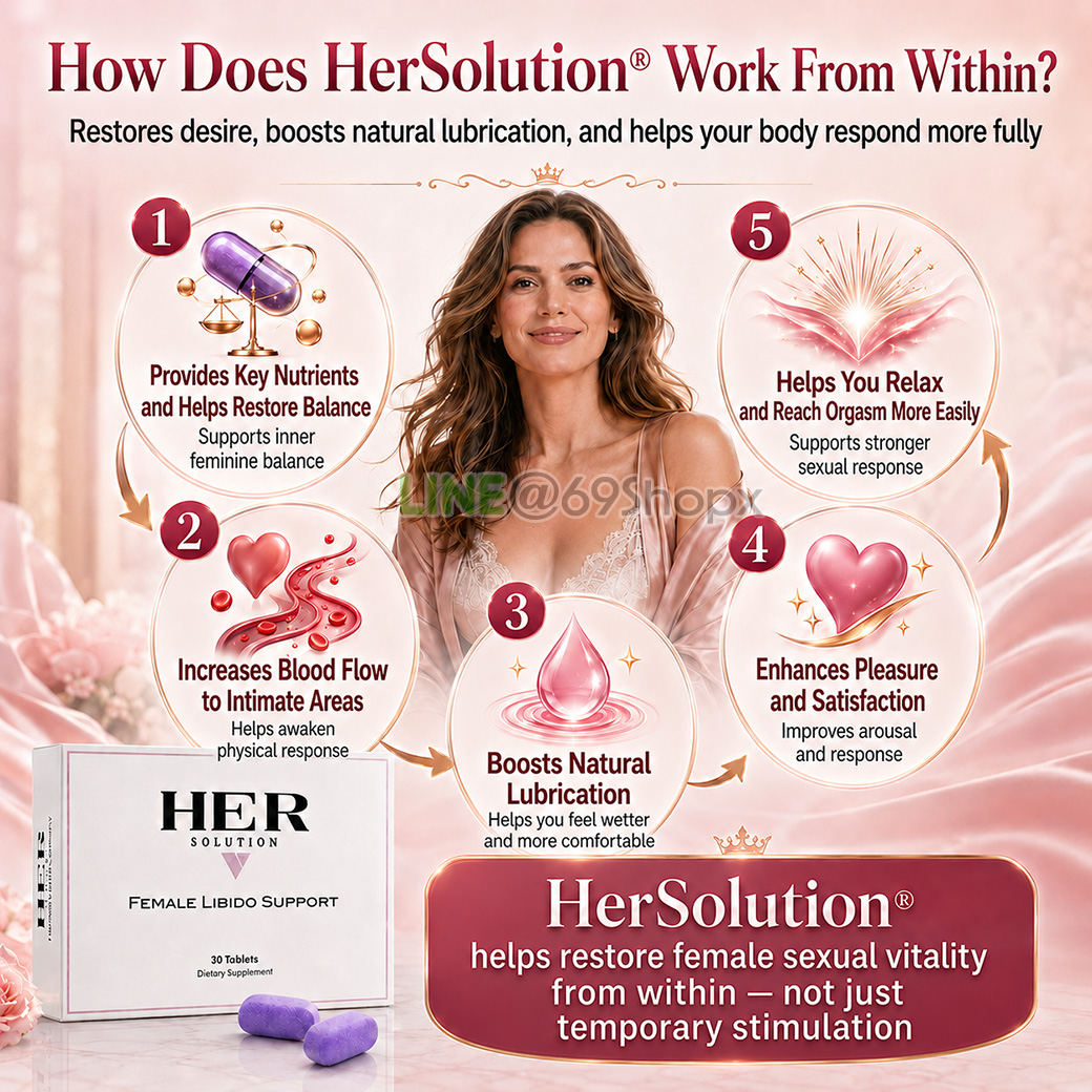 Five-step infographic showing how HerSolution works from within