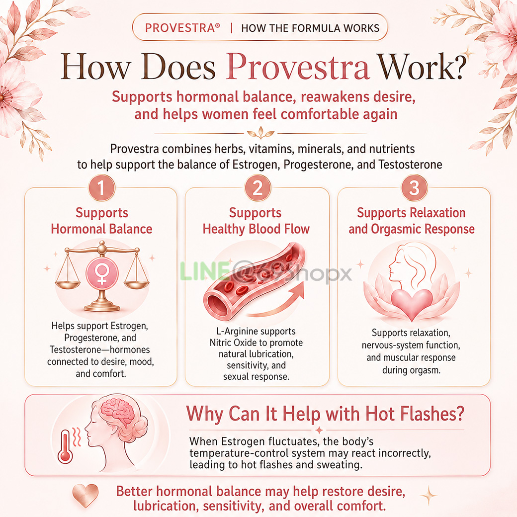 How Provestra supports hormonal balance, healthy blood flow, relaxation, and orgasmic response