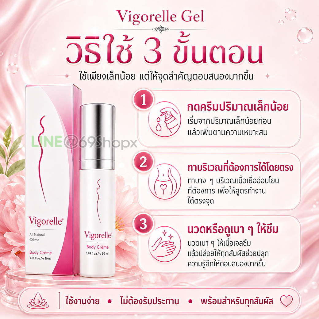 วิธีใช้ Vigorelle Gel สำหรับผู้หญิง ใช้งานง่าย ไม่ต้องรับประทาน